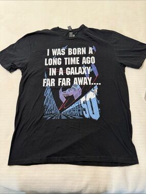 Black Star Wars Graphic Tee - I Was Born A Long Time Ago 50th!